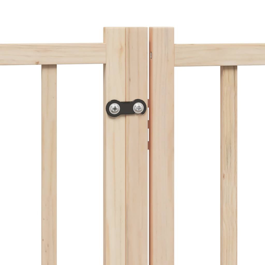 vidaXL Dog Gate with Door Foldable 9 Panels 450 cm Poplar Wood