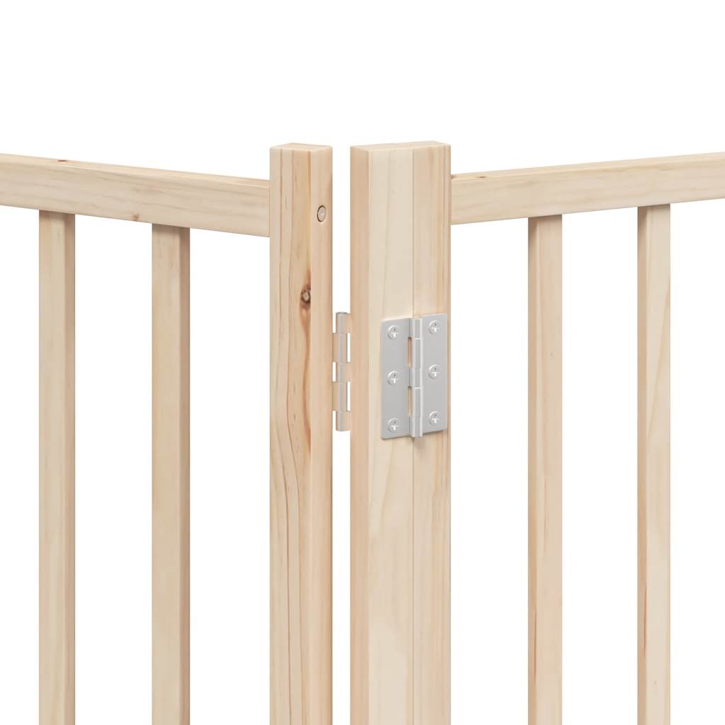 vidaXL Dog Gate with Door Foldable 9 Panels 450 cm Poplar Wood