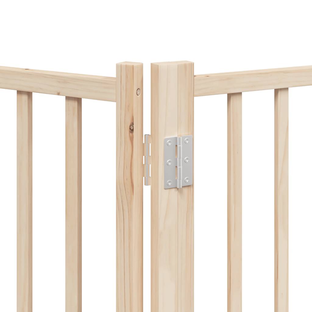 vidaXL Dog Gate with Door Foldable 12 Panels 600 cm Poplar Wood