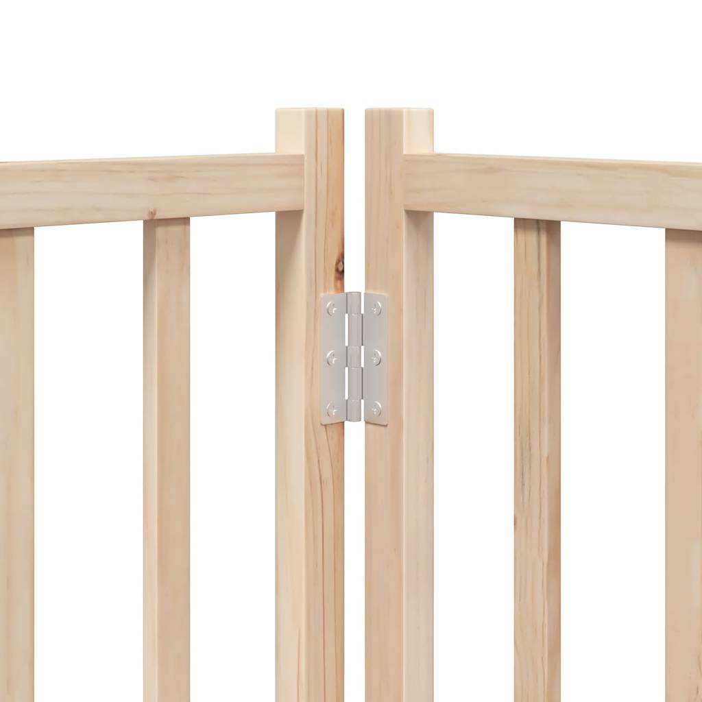 vidaXL Dog Gate with Door Foldable 8 Panels 640 cm Poplar Wood