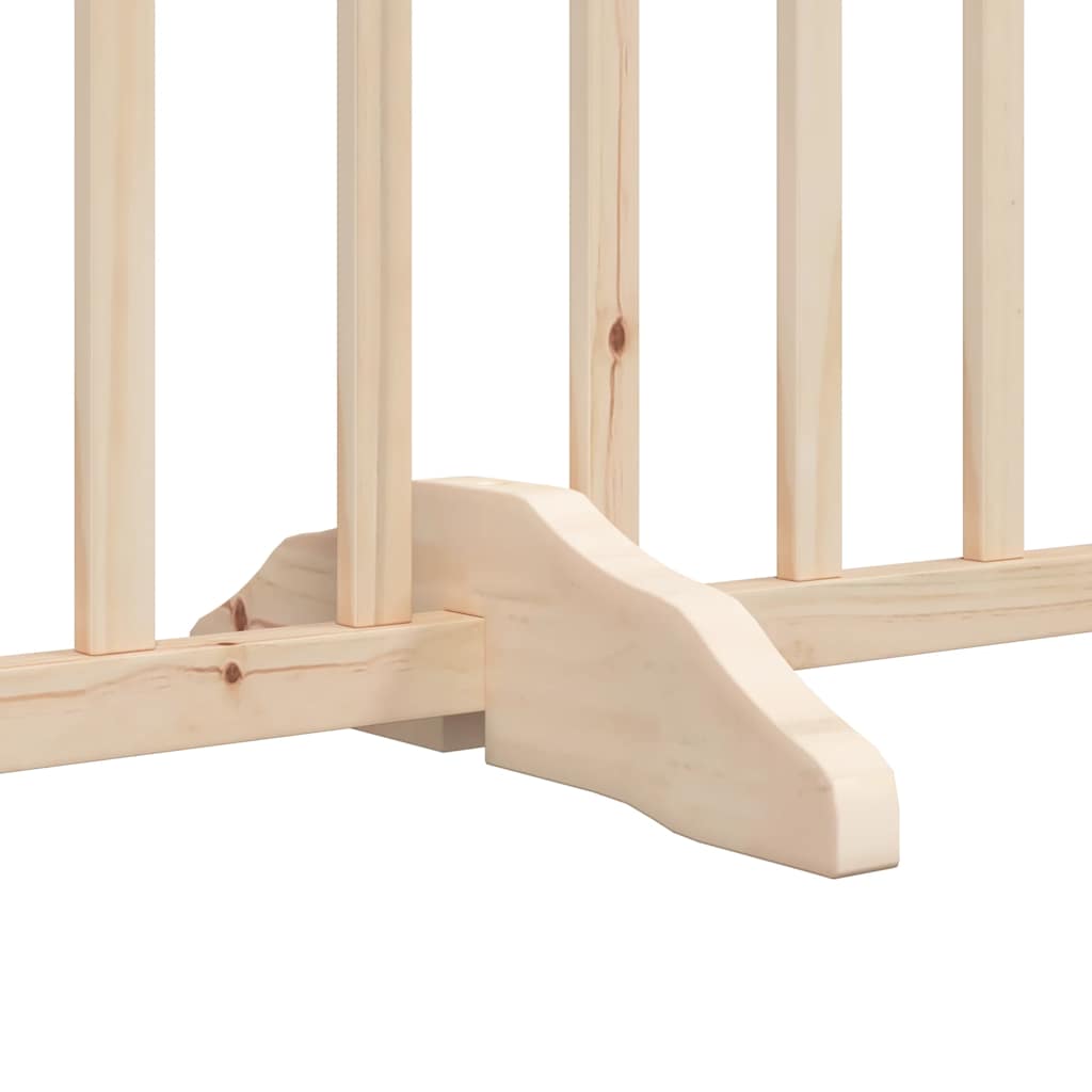 Dog Gate with Door Foldable 6 Panels 480 cm Poplar Wood
