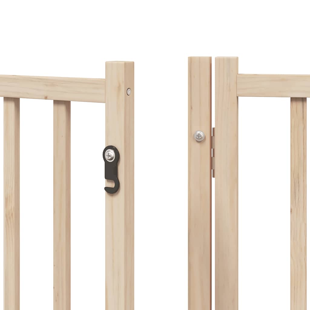 Dog Gate with Door Foldable 10 Panels 800 cm Poplar Wood