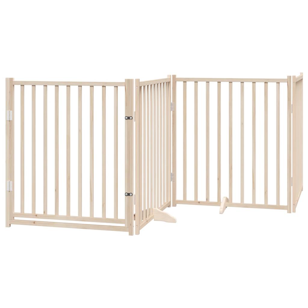 vidaXL Dog Gate with Door Foldable 12 Panels 960 cm Poplar Wood