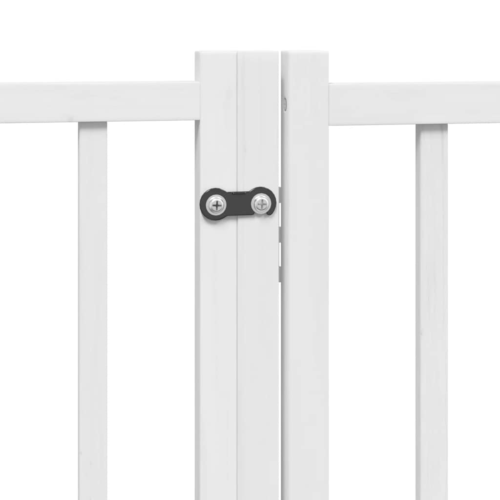 Dog Gate with Door Foldable 10 Panels White 800 cm Poplar Wood