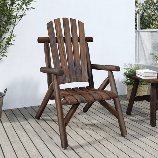 Garden Chair | Burned wood look | Solid Spruce Wood | Standard | Durable