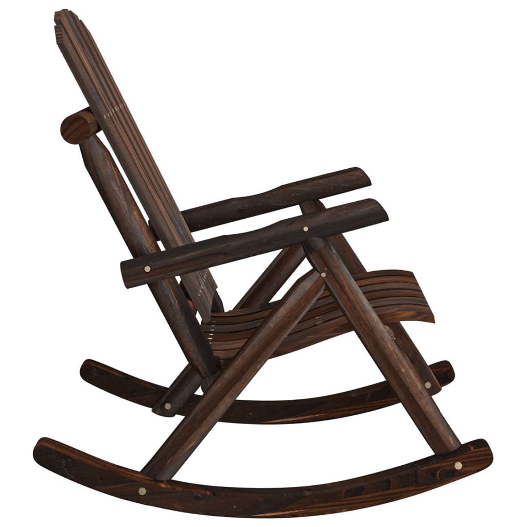 Garden Rocking Chair | Burned Wood Finish | Solid Spruce Wood | Standard