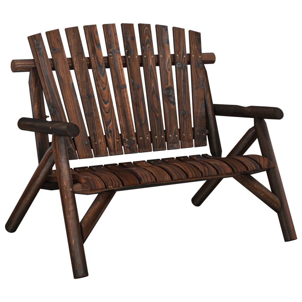 Garden Bench | Burned Wood | Solid spruce wood | Medium | Durable
