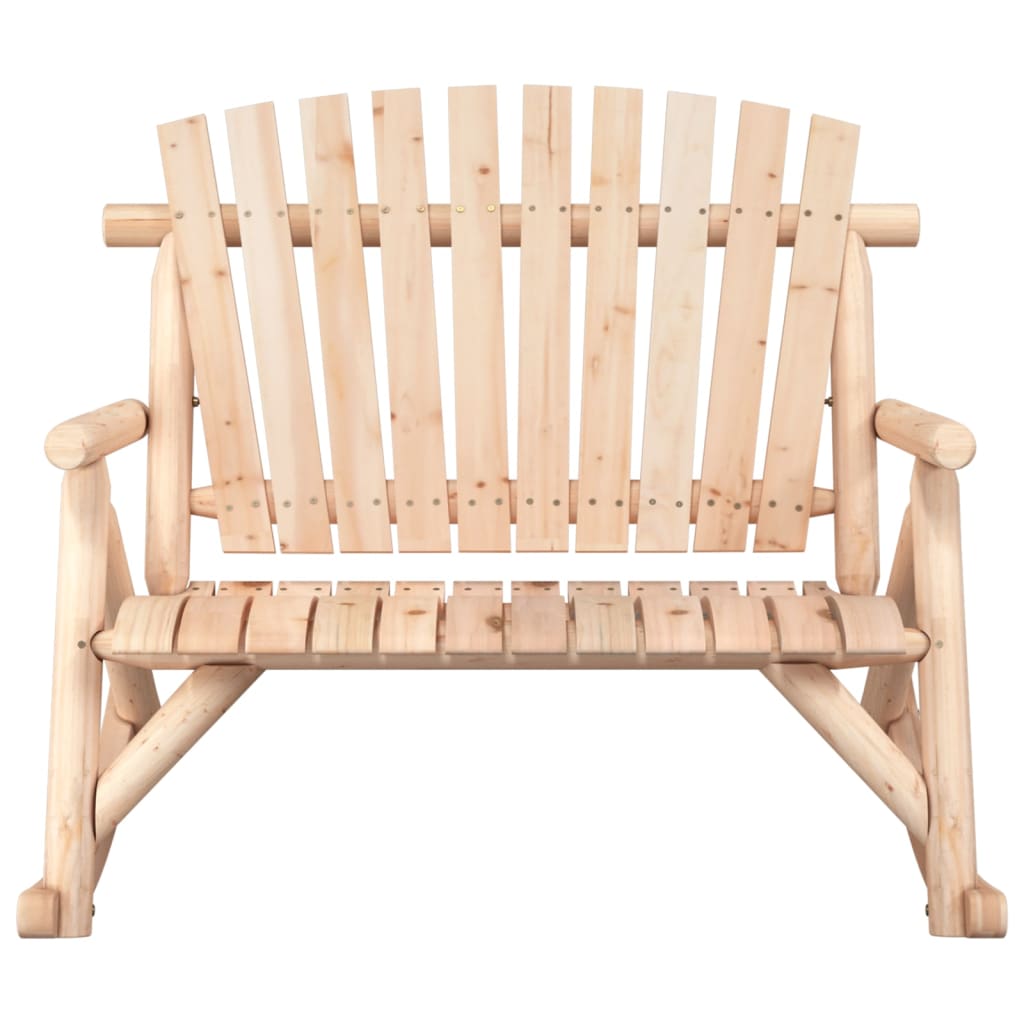 Garden Rocking Bench | Natural | Solid spruce wood | 123x96x102 cm