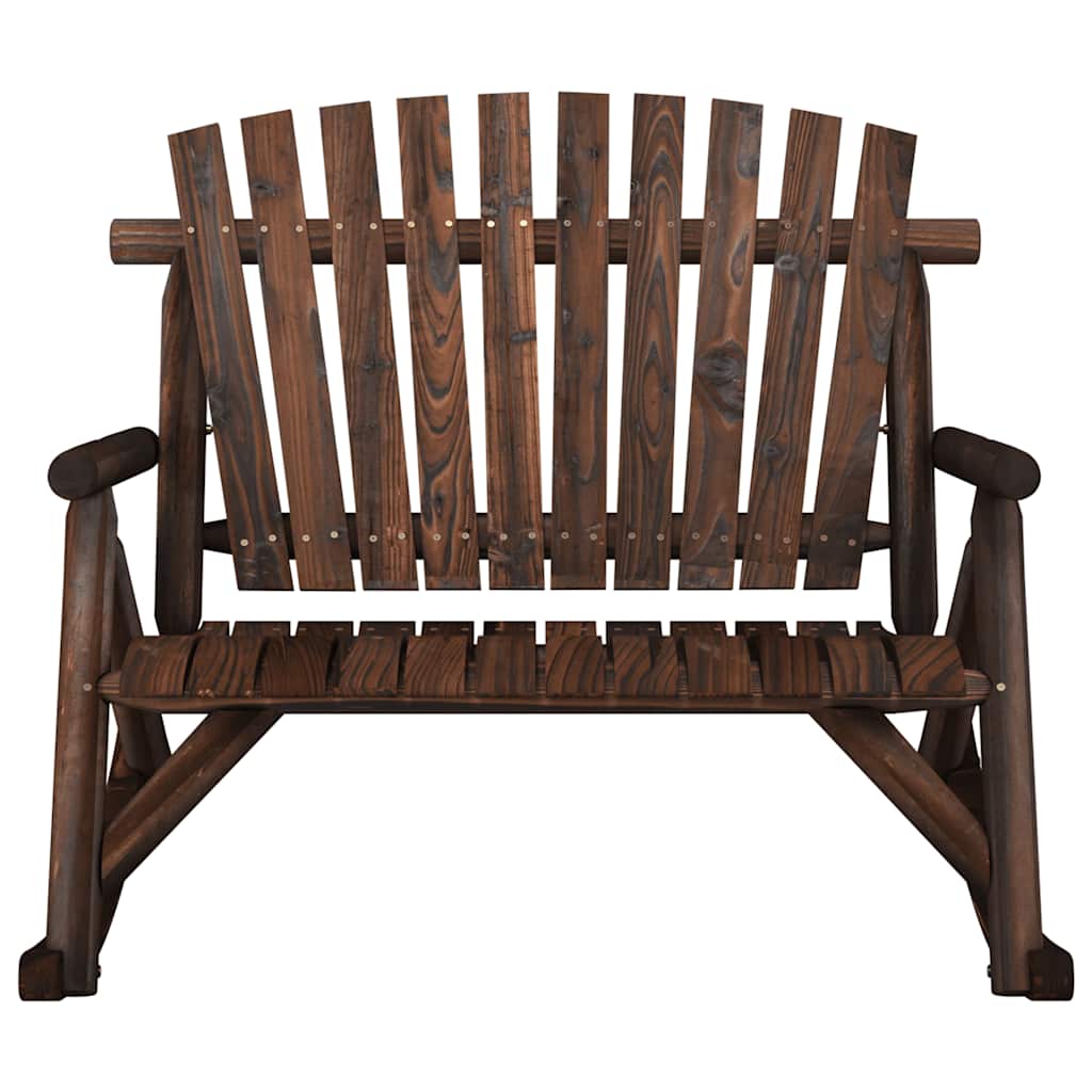 Garden Rocking Bench | Burned look | Solid spruce wood | 2-Seater