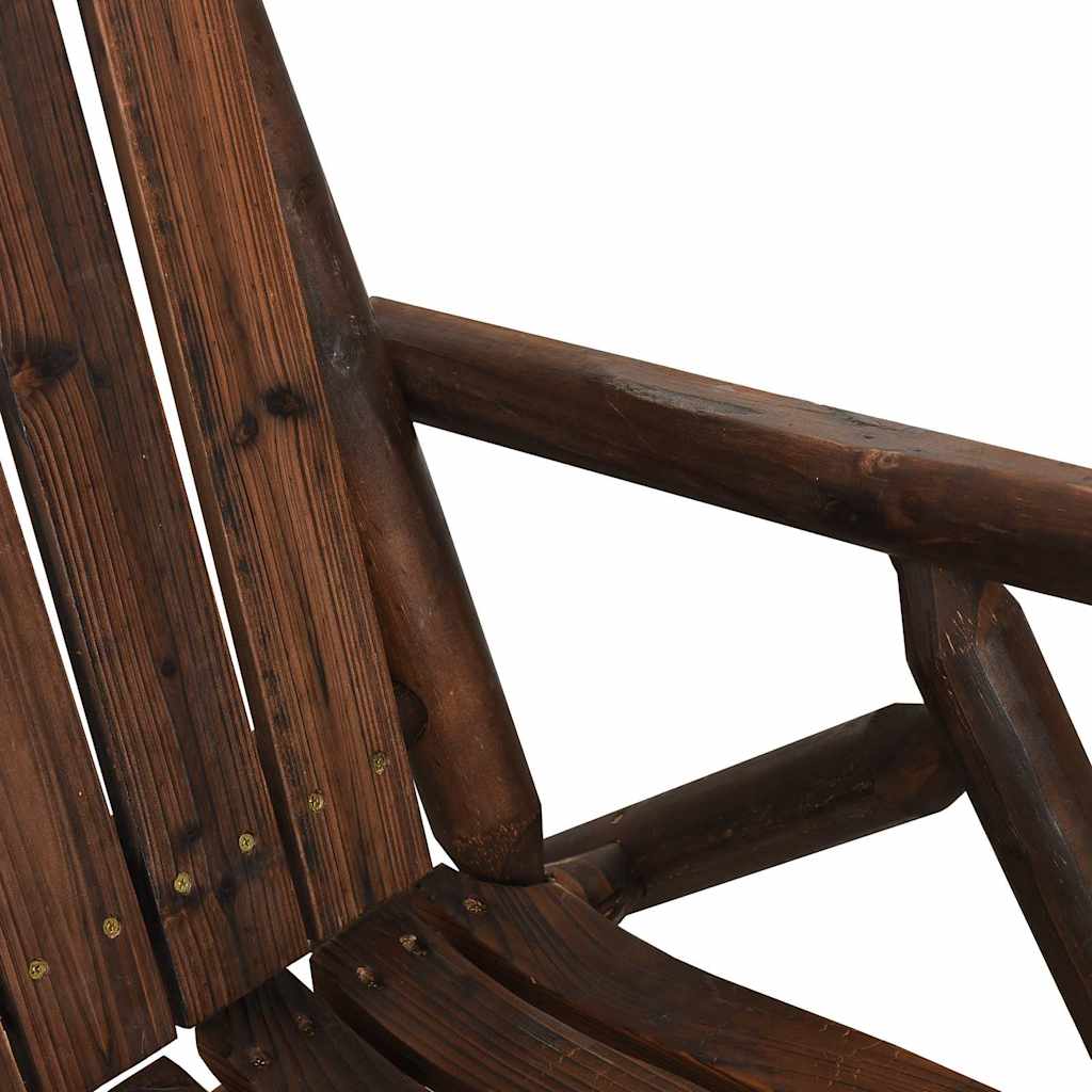 Garden Rocking Bench | Burned look | Solid spruce wood | 2-Seater