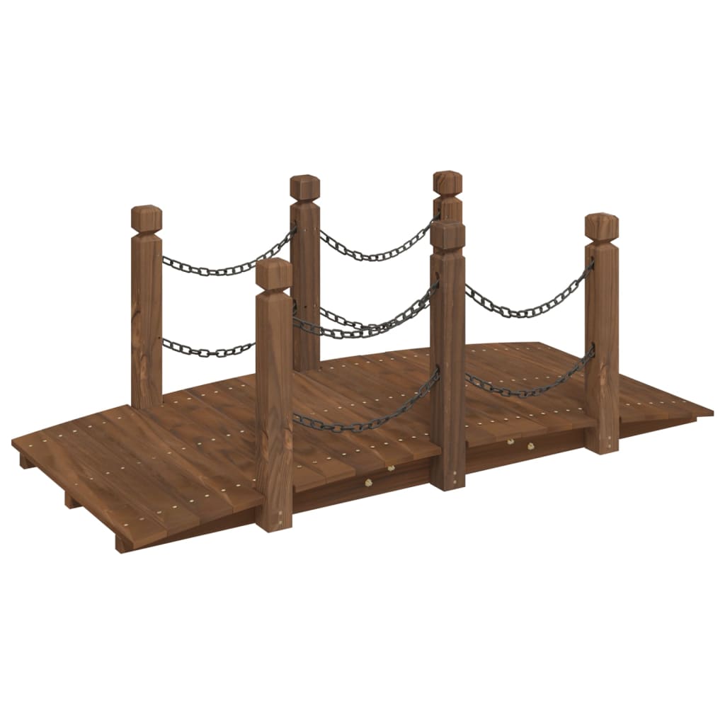 vidaXL Garden Bridge with Chain Railings 150x67x56cm Solid Wood Spruce