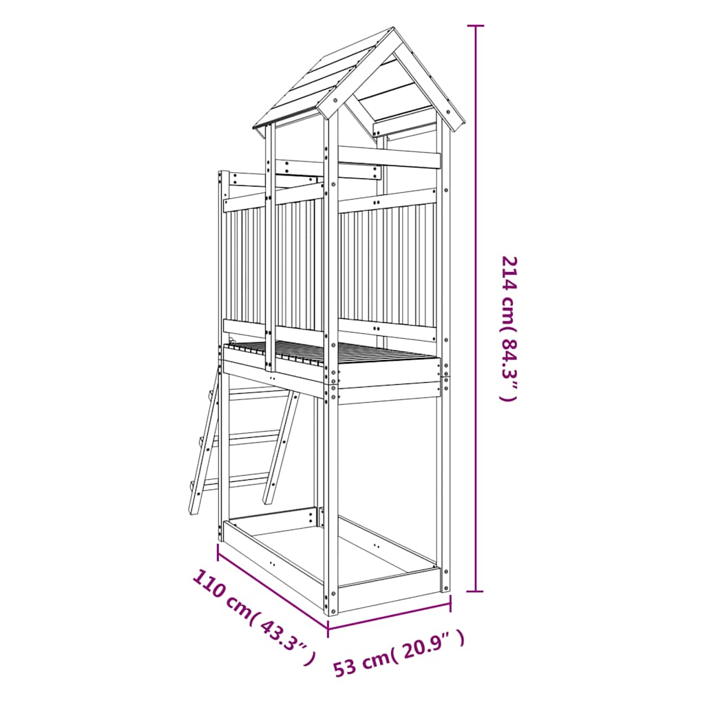 vidaXL Outdoor Playset 53x110x214 cm Solid Wood Pine