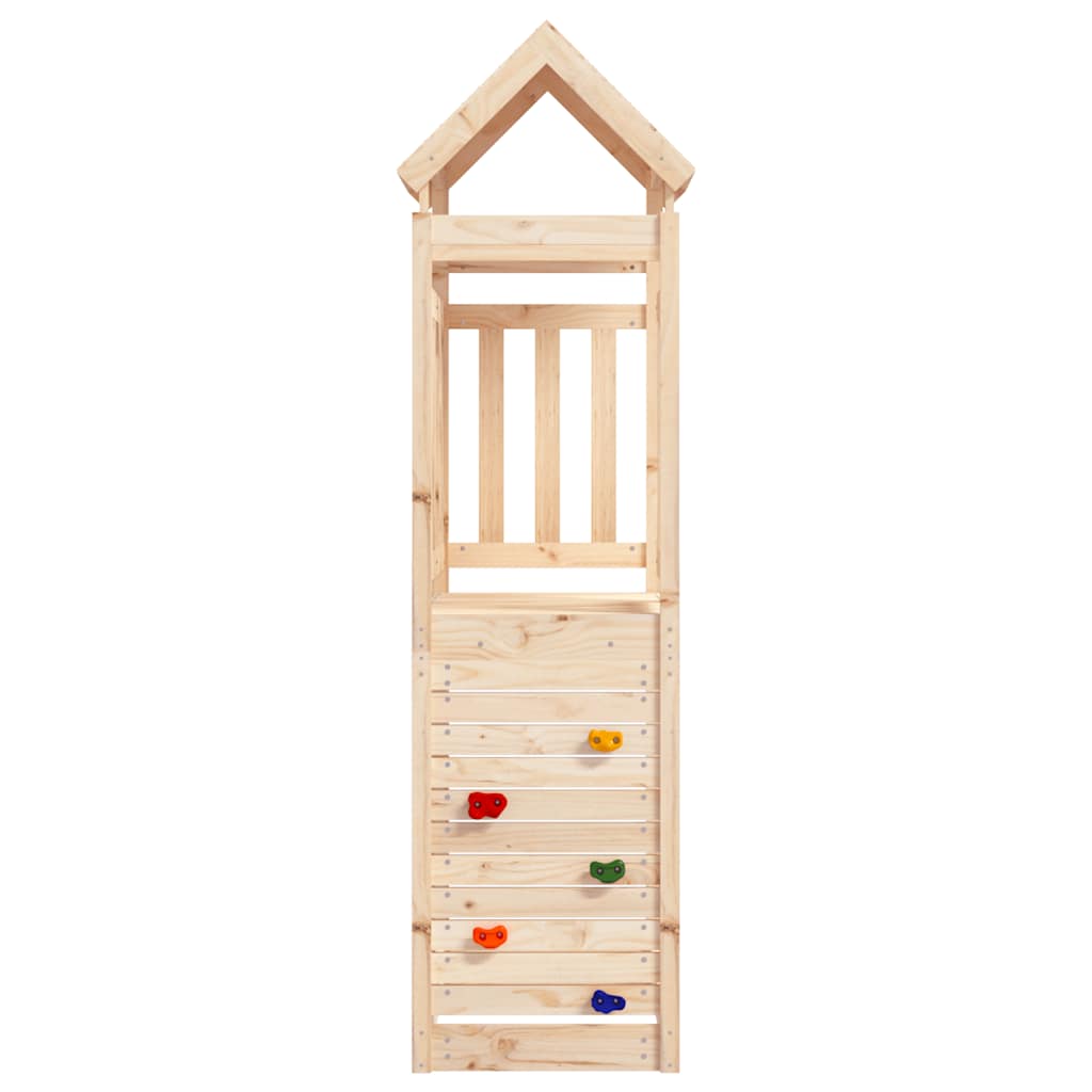 vidaXL Play Tower with Rockwall 53x110.5x214 cm Solid Wood Pine