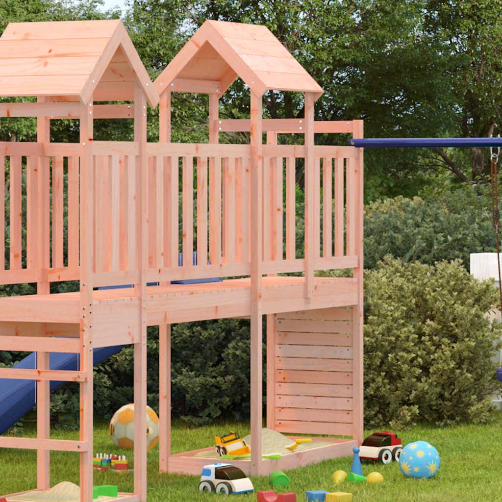 vidaXL Play Tower with Rockwall 53x110.5x214 cm Solid Wood Douglas