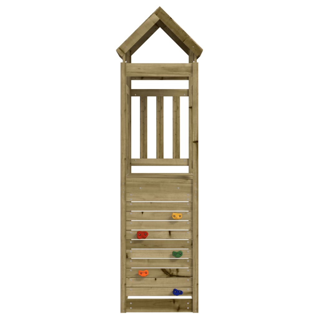 vidaXL Play Tower with Rockwall 53x110.5x214 cm Impregnated Wood Pine