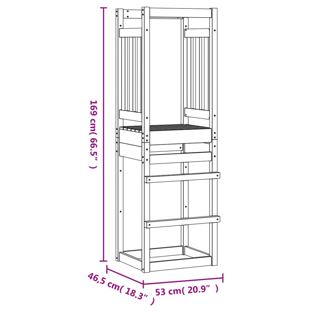 vidaXL Play Tower 53x46.5x169 cm Impregnated Wood Pine