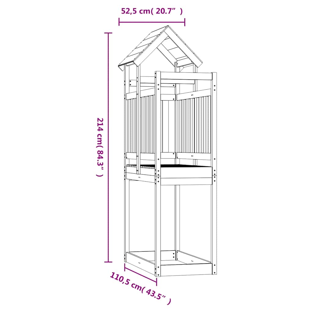 vidaXL Play Tower 52.5x110.5x214 cm Impregnated Wood Pine