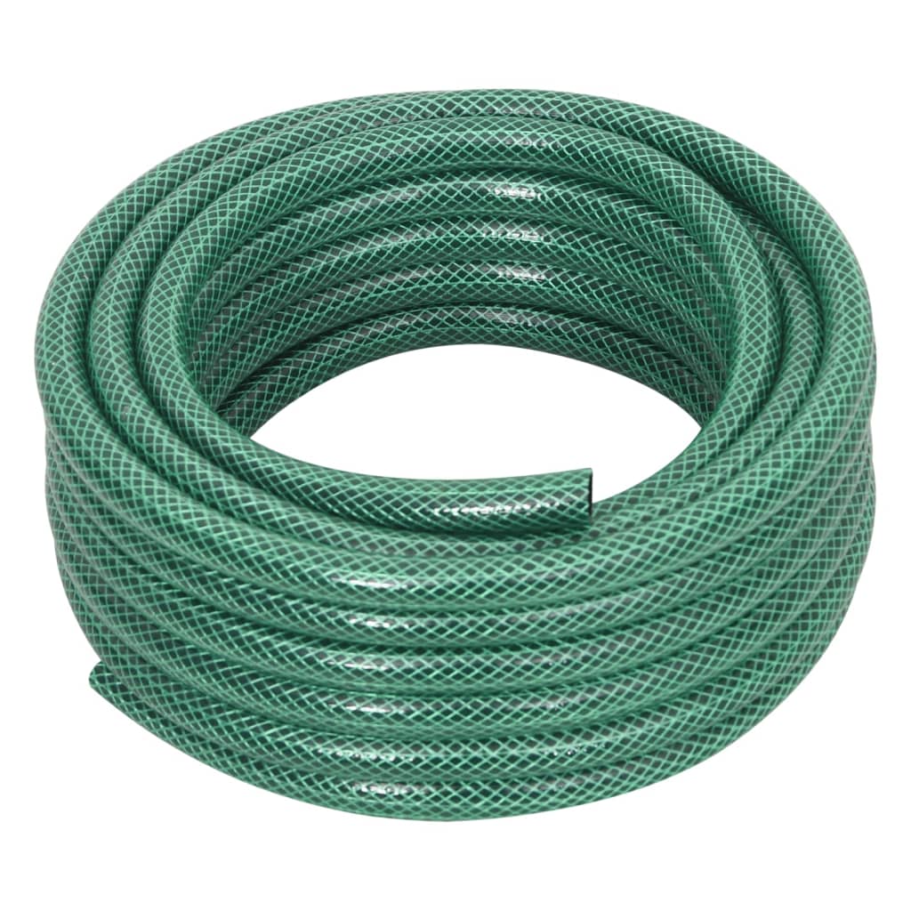 vidaXL Garden Hose with Fitting Set Green 0.5" 30 m PVC