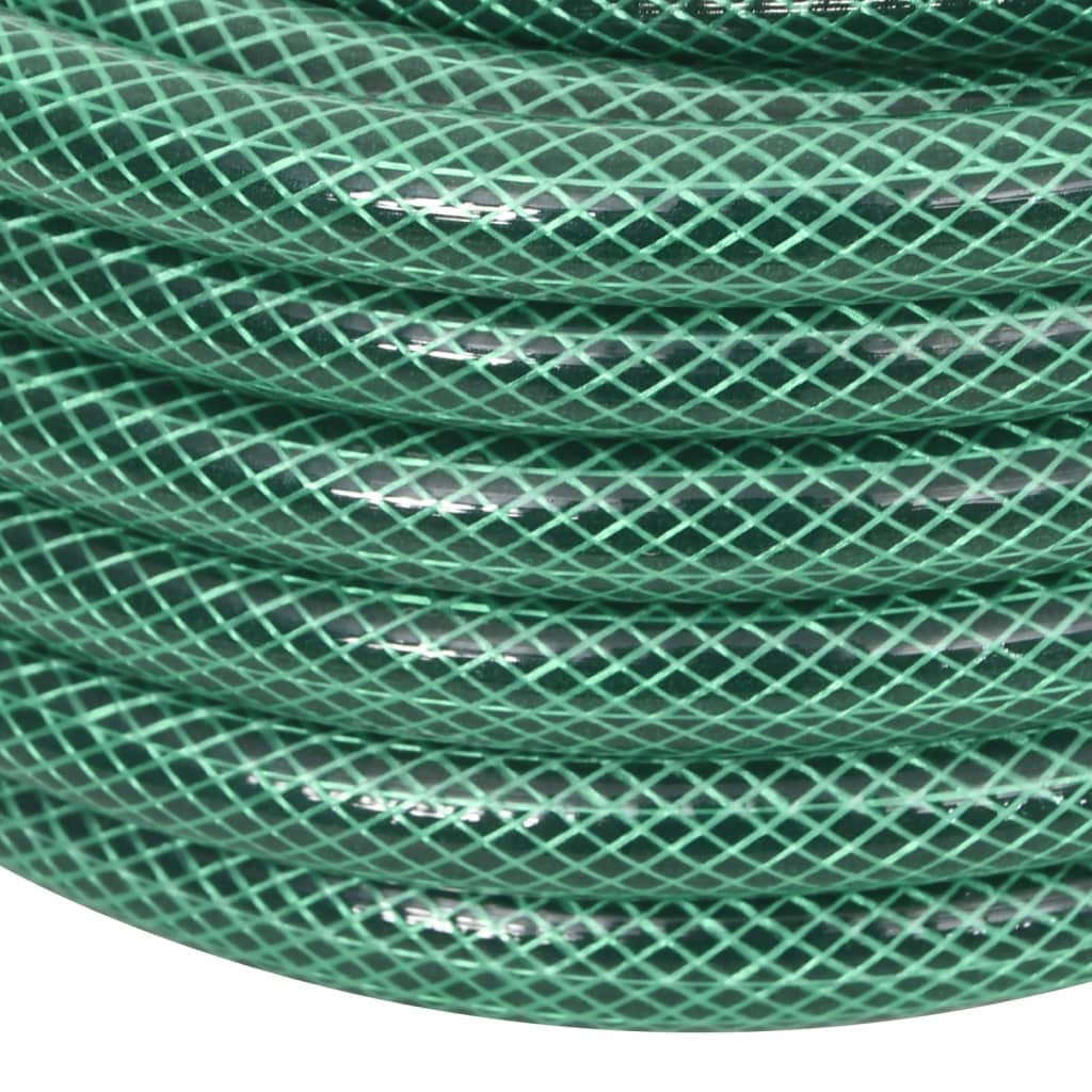 vidaXL Garden Hose with Fitting Set Green 0.5" 30 m PVC