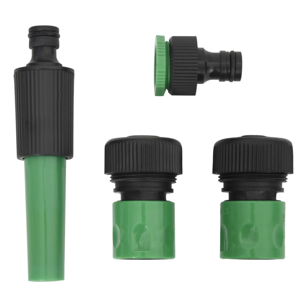 vidaXL Garden Hose with Fitting Set Green 0.5" 30 m PVC