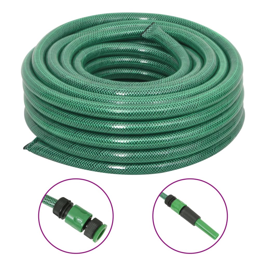 Garden Hose with Fitting Set Green 0,75" 20 m PVC