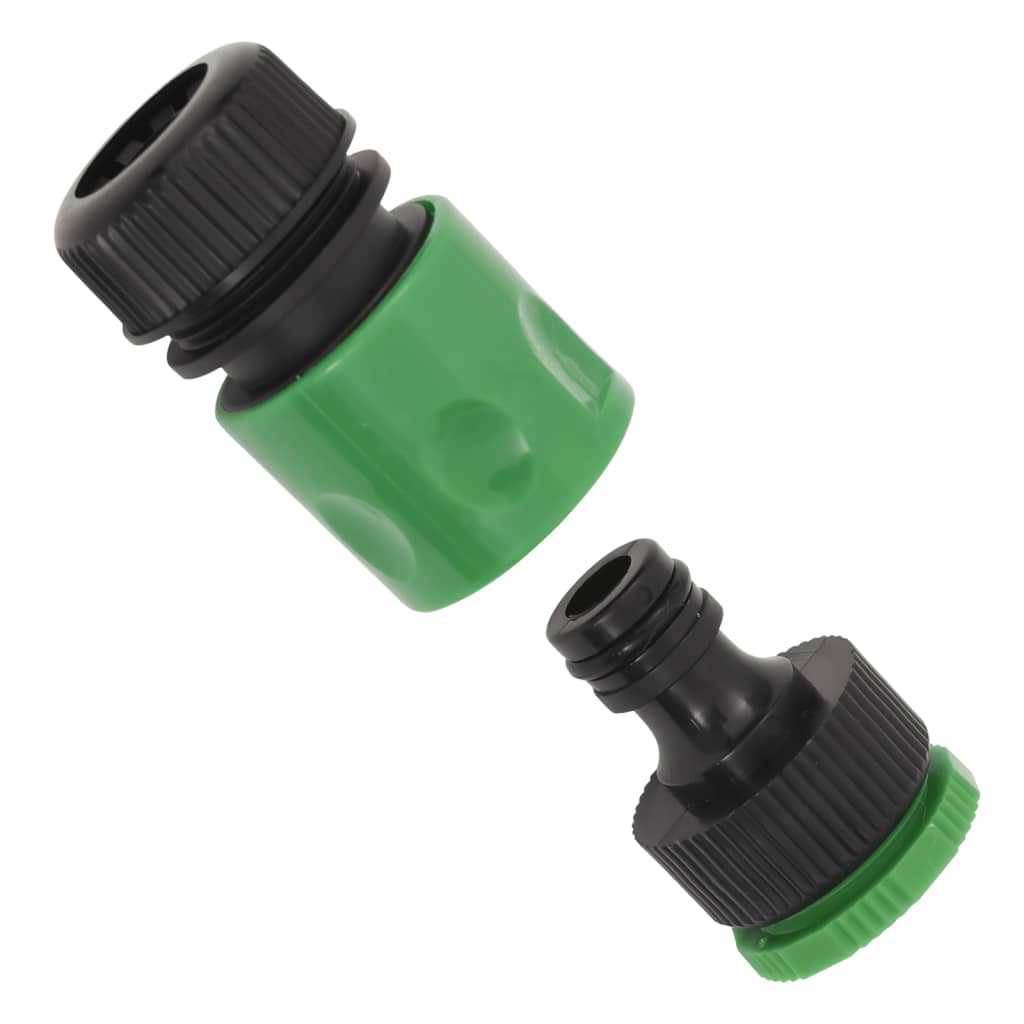 Garden Hose with Fitting Set Green 0,75" 30 m PVC