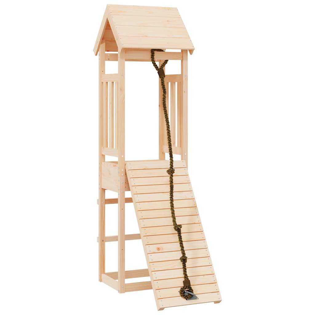 vidaXL Playhouse with Climbing Wall Solid Wood Pine