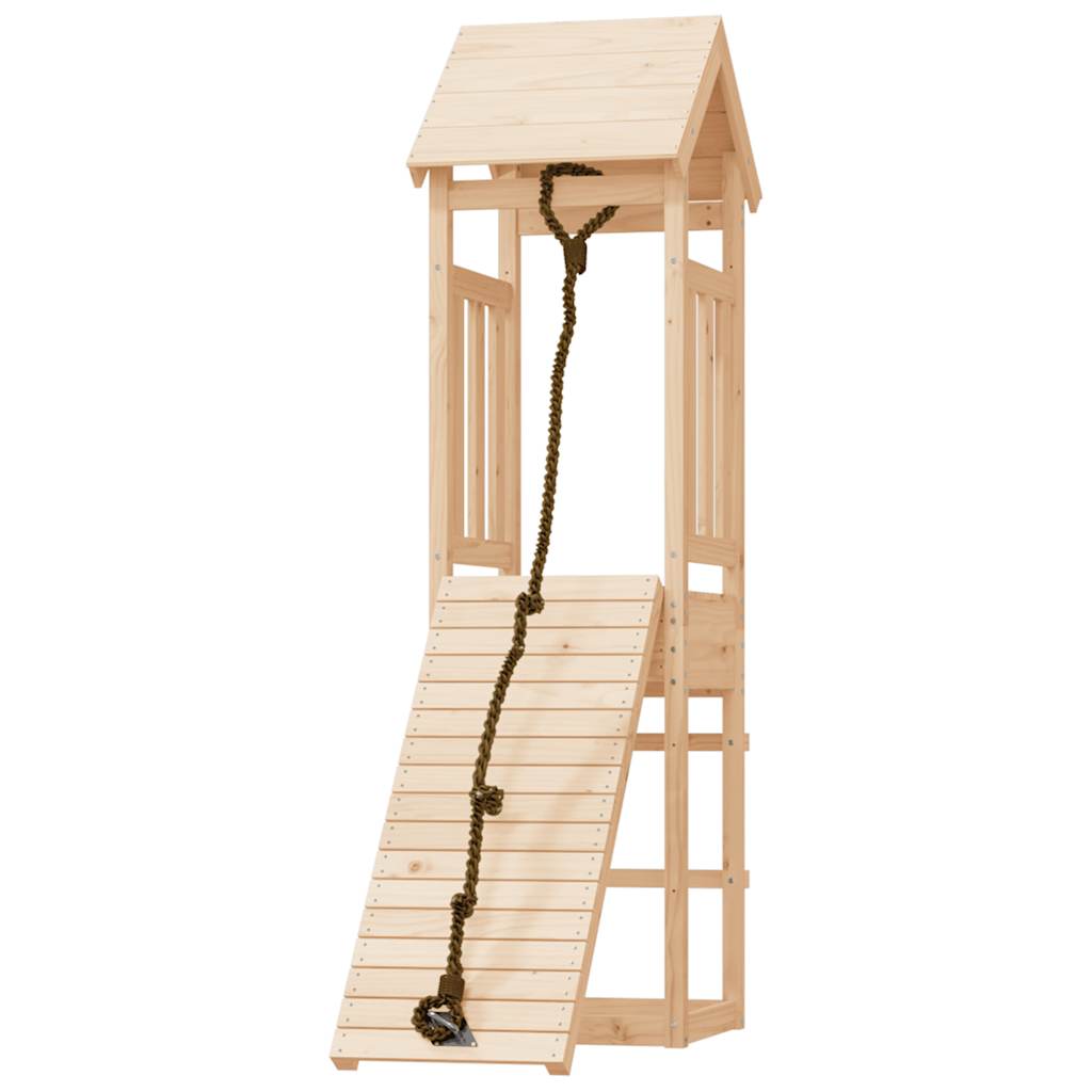 vidaXL Playhouse with Climbing Wall Solid Wood Pine