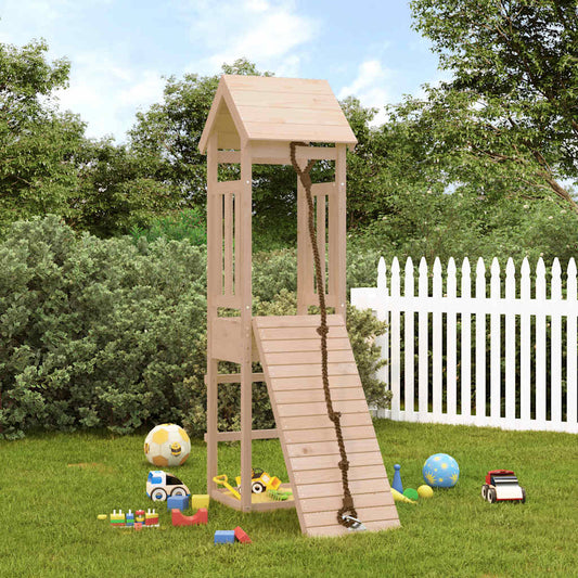 vidaXL Playhouse with Climbing Wall Solid Wood Pine