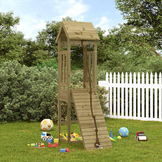 vidaXL Playhouse with Climbing Wall Impregnated Wood Pine