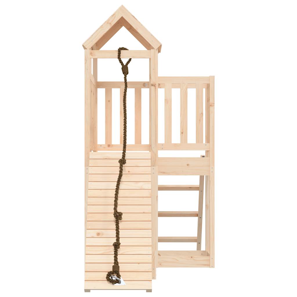 vidaXL Playhouse with Climbing Wall Solid Wood Pine