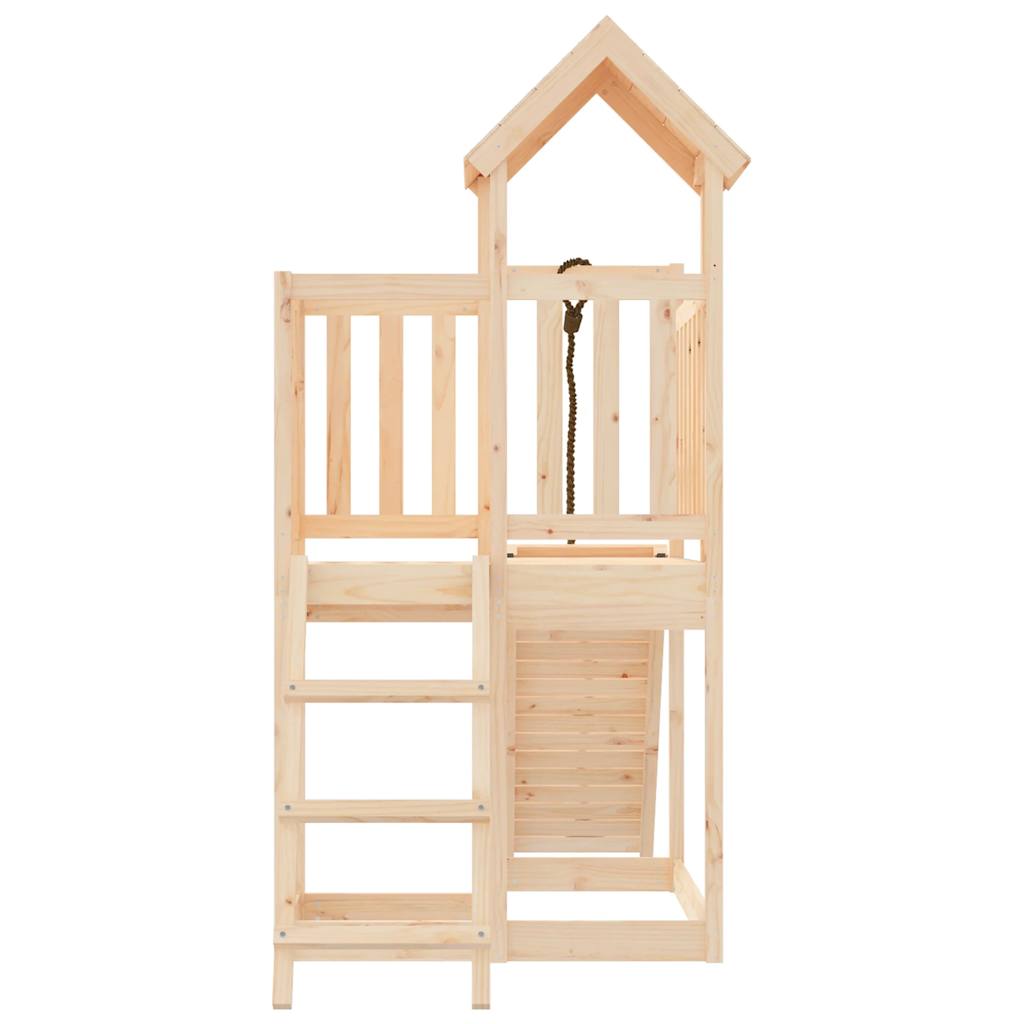 vidaXL Playhouse with Climbing Wall Solid Wood Pine