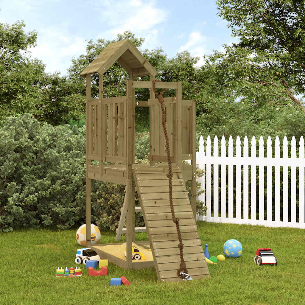 Playhouse with Climbing Wall Impregnated Wood Pine