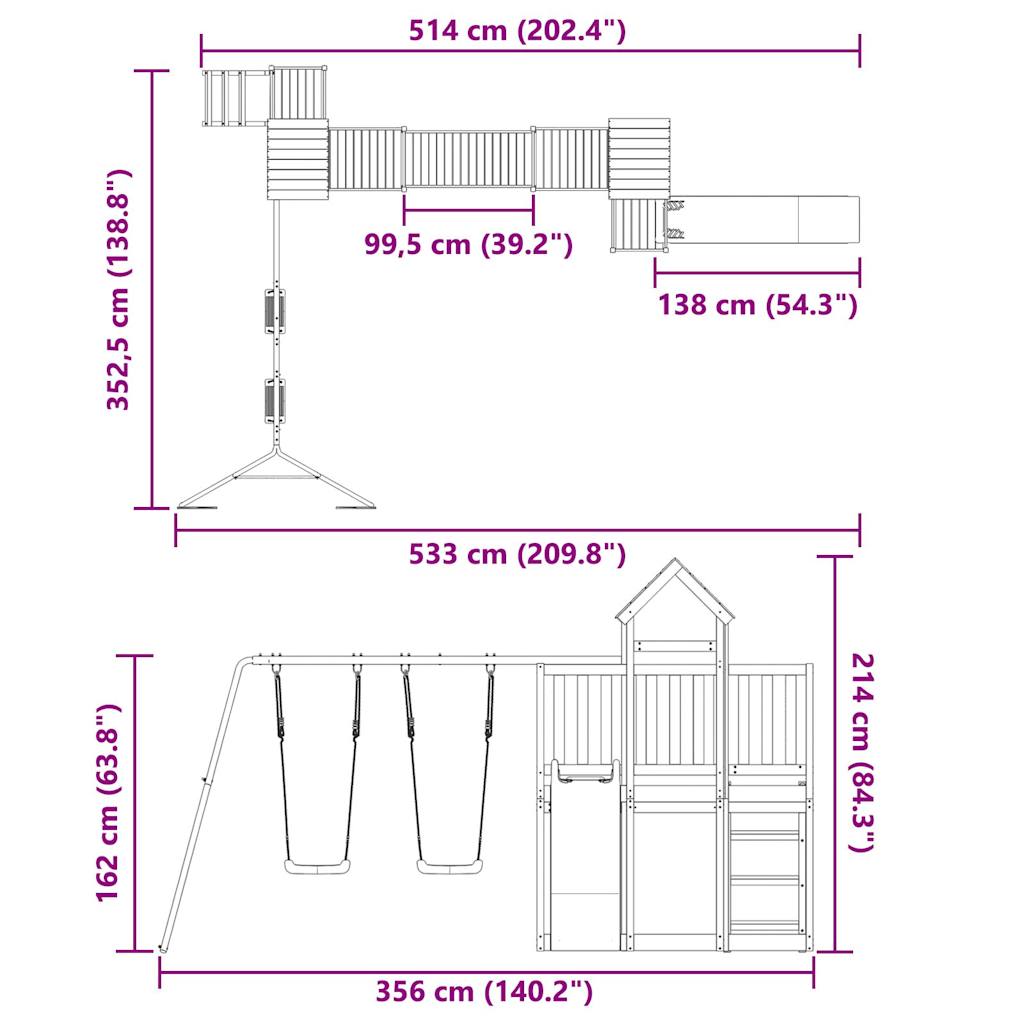 vidaXL Outdoor Playset Impregnated Wood Pine