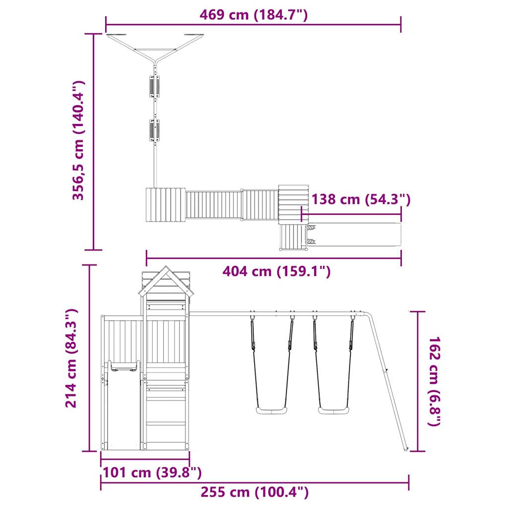 vidaXL Outdoor Playset Solid Wood Douglas