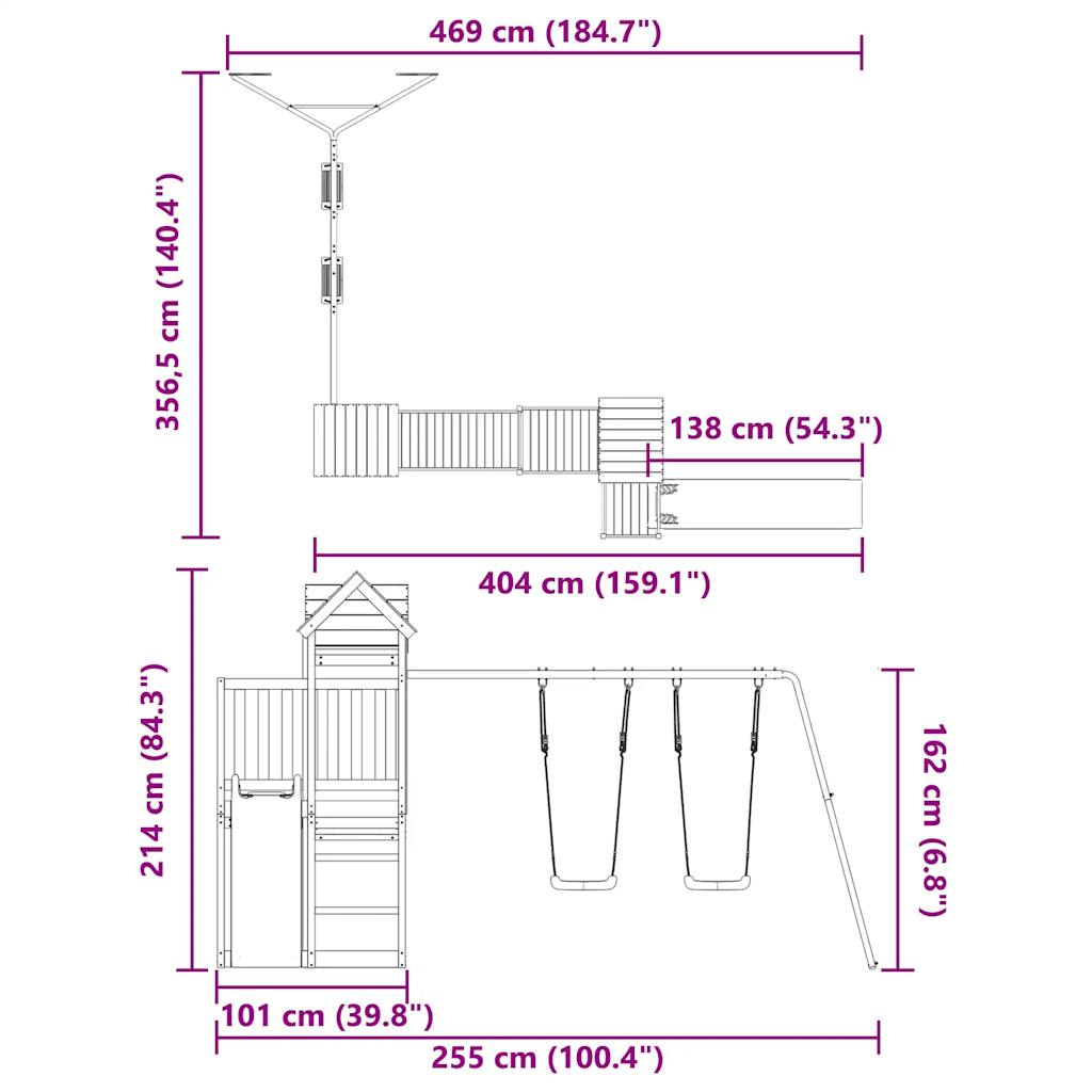 vidaXL Outdoor Playset Impregnated Wood Pine