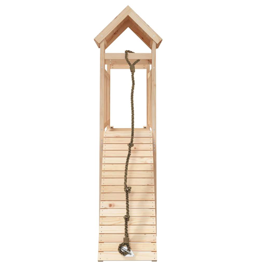 vidaXL Playhouse with Climbing Wall Solid Wood Pine