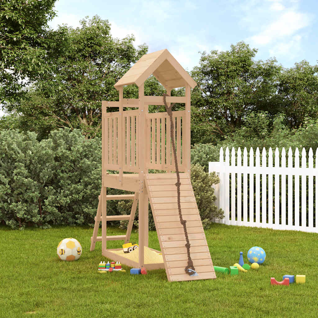 vidaXL Playhouse with Climbing Wall Solid Wood Pine