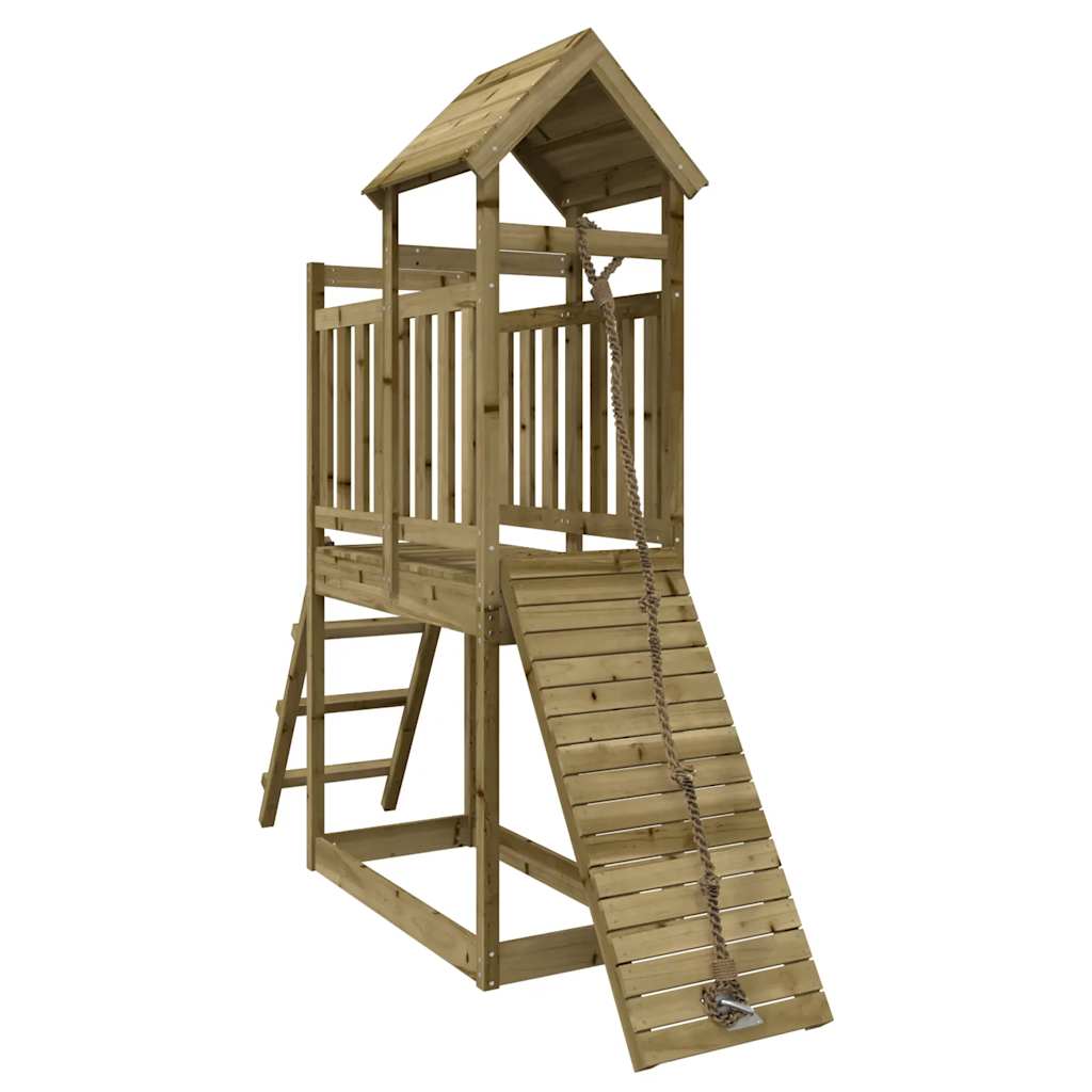 vidaXL Playhouse with Climbing Wall Impregnated Wood Pine