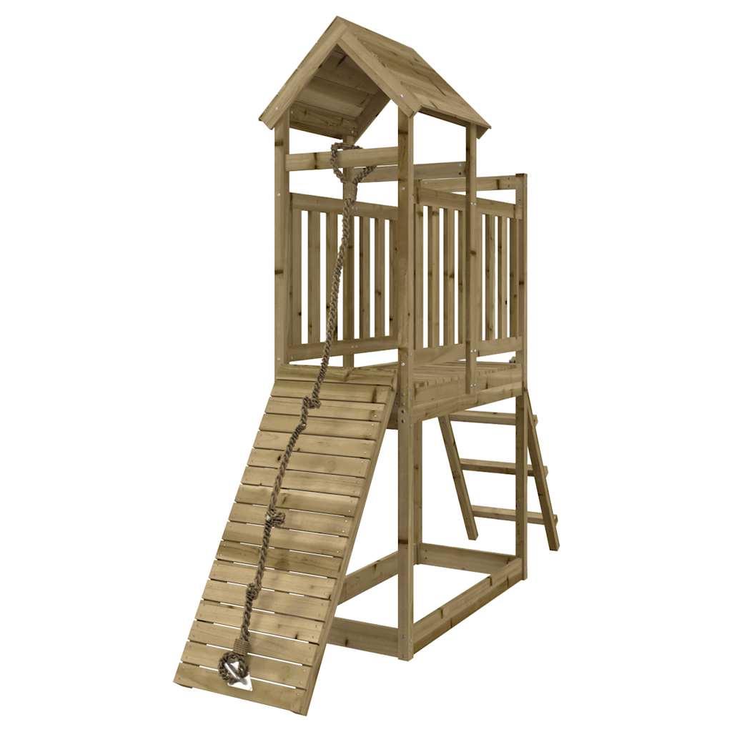 vidaXL Playhouse with Climbing Wall Impregnated Wood Pine