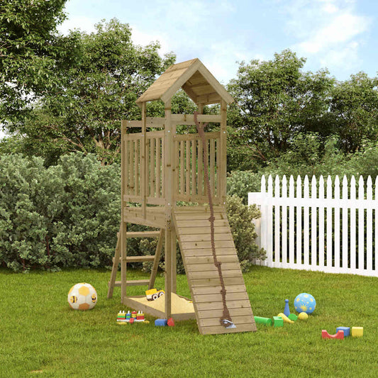 vidaXL Playhouse with Climbing Wall Impregnated Wood Pine