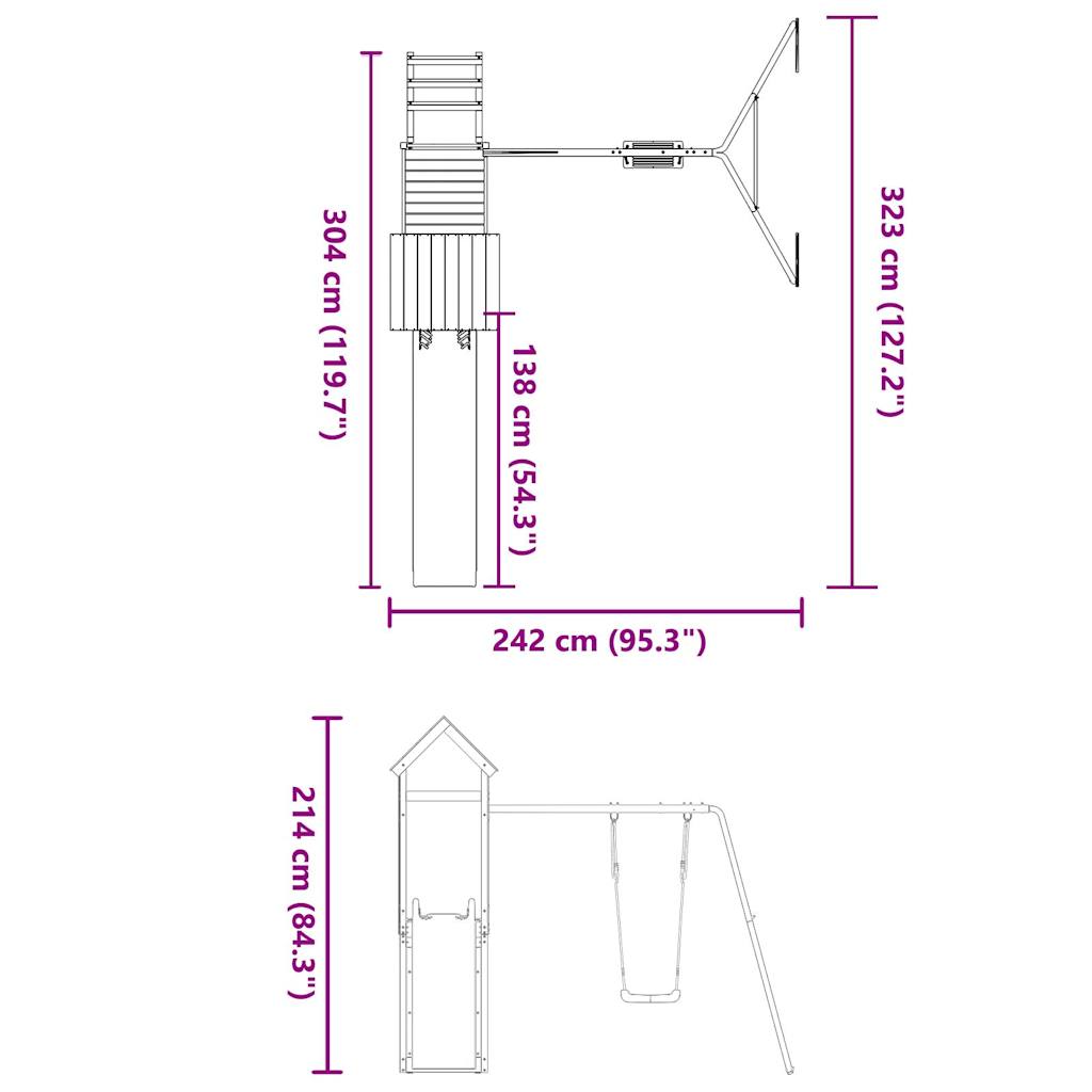 vidaXL Outdoor Playset Solid Wood Pine