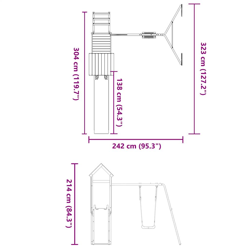 vidaXL Outdoor Playset Impregnated Wood Pine