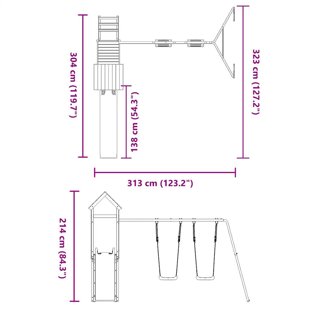 vidaXL Outdoor Playset Impregnated Wood Pine