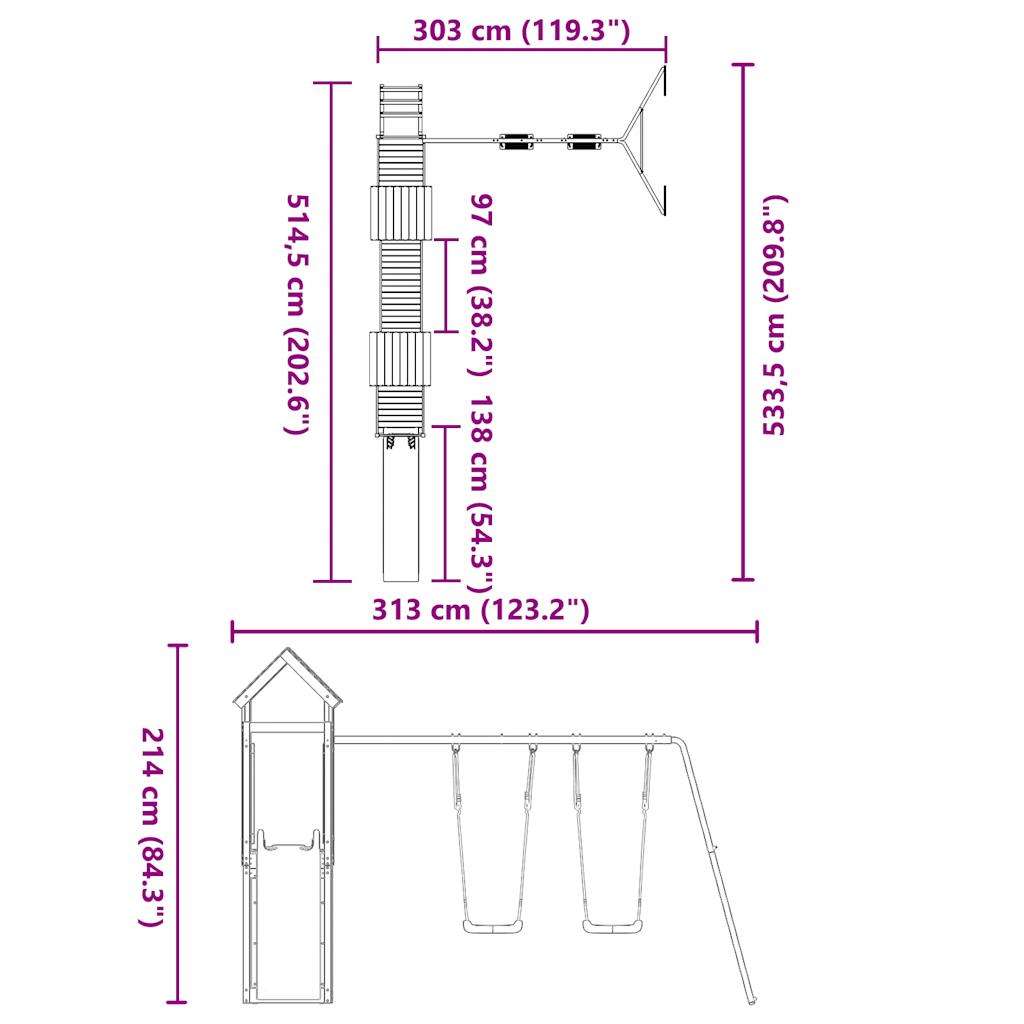 vidaXL Outdoor Playset Impregnated Wood Pine