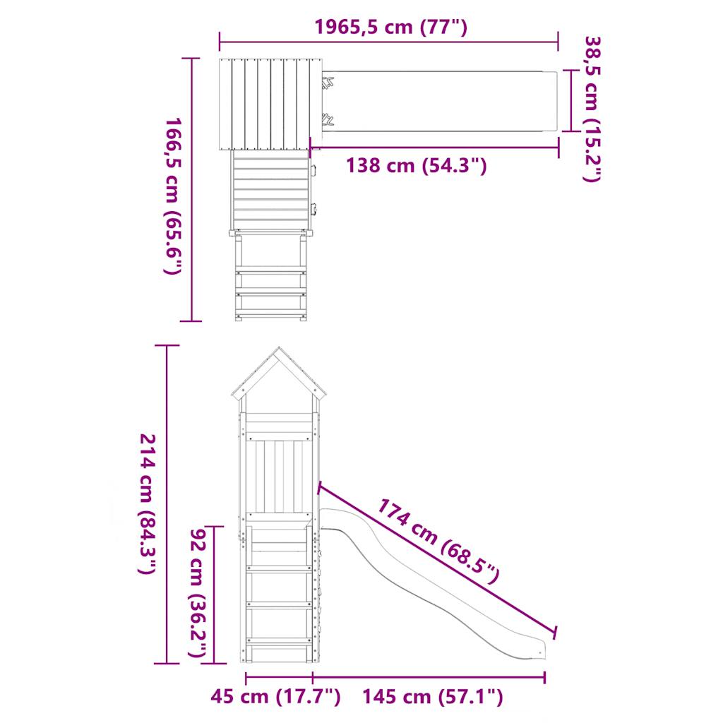 vidaXL Outdoor Playset Impregnated Wood Pine