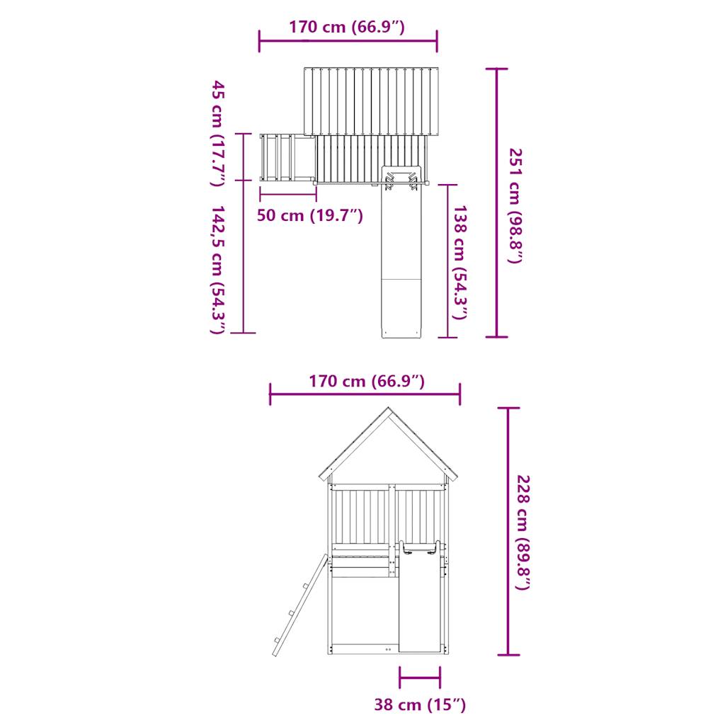 vidaXL Outdoor Playset Solid Wood Douglas