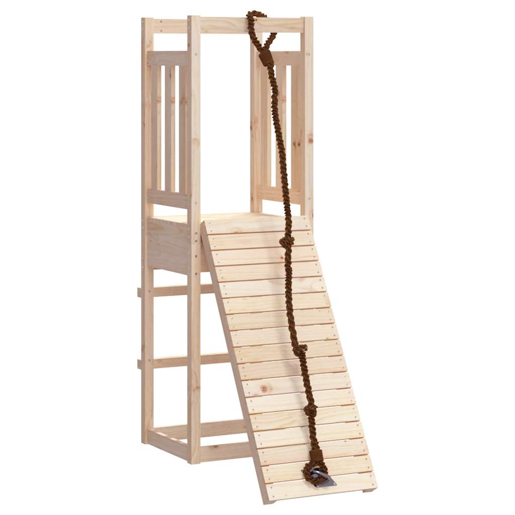 vidaXL Playhouse with Climbing Wall Solid Wood Pine