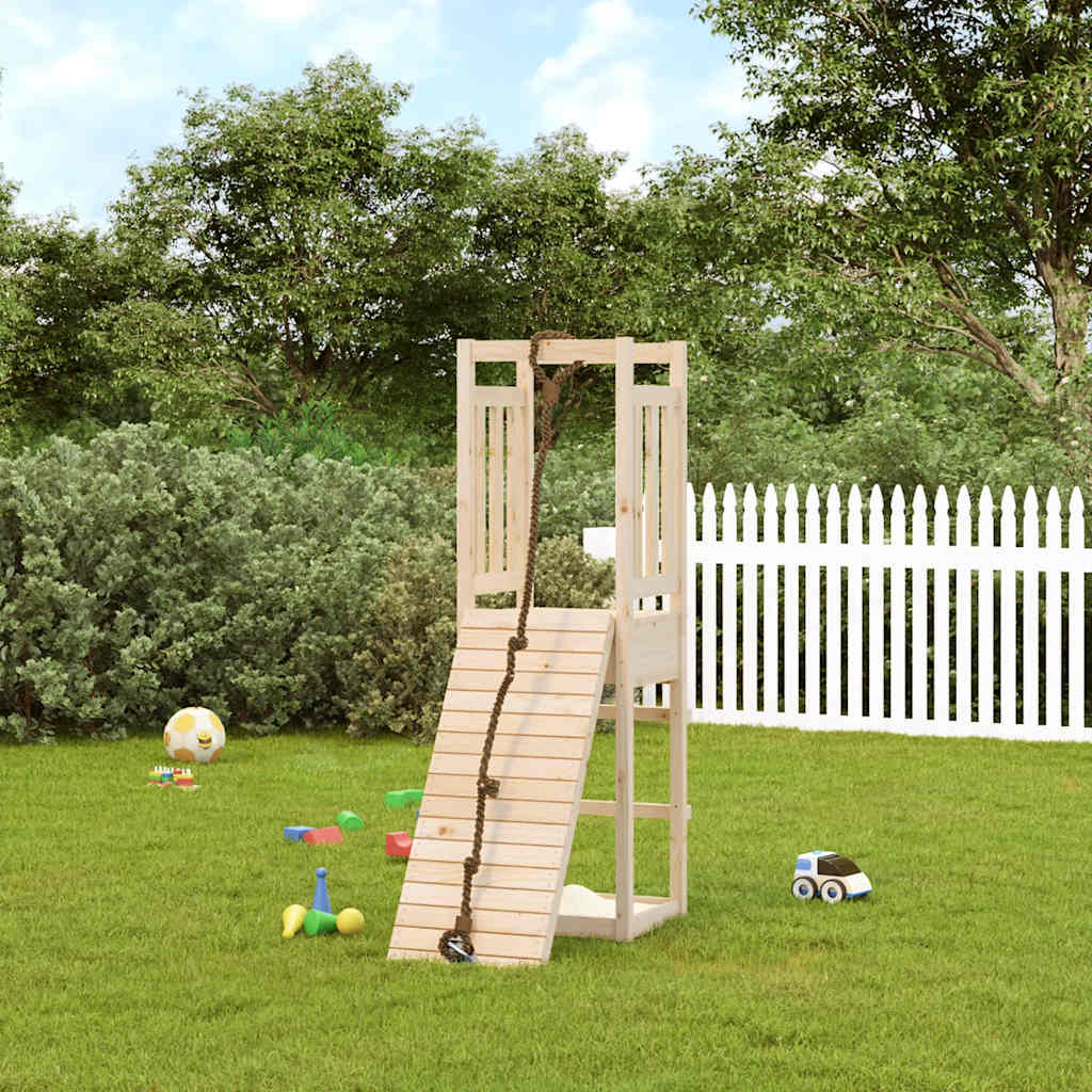 vidaXL Playhouse with Climbing Wall Solid Wood Pine