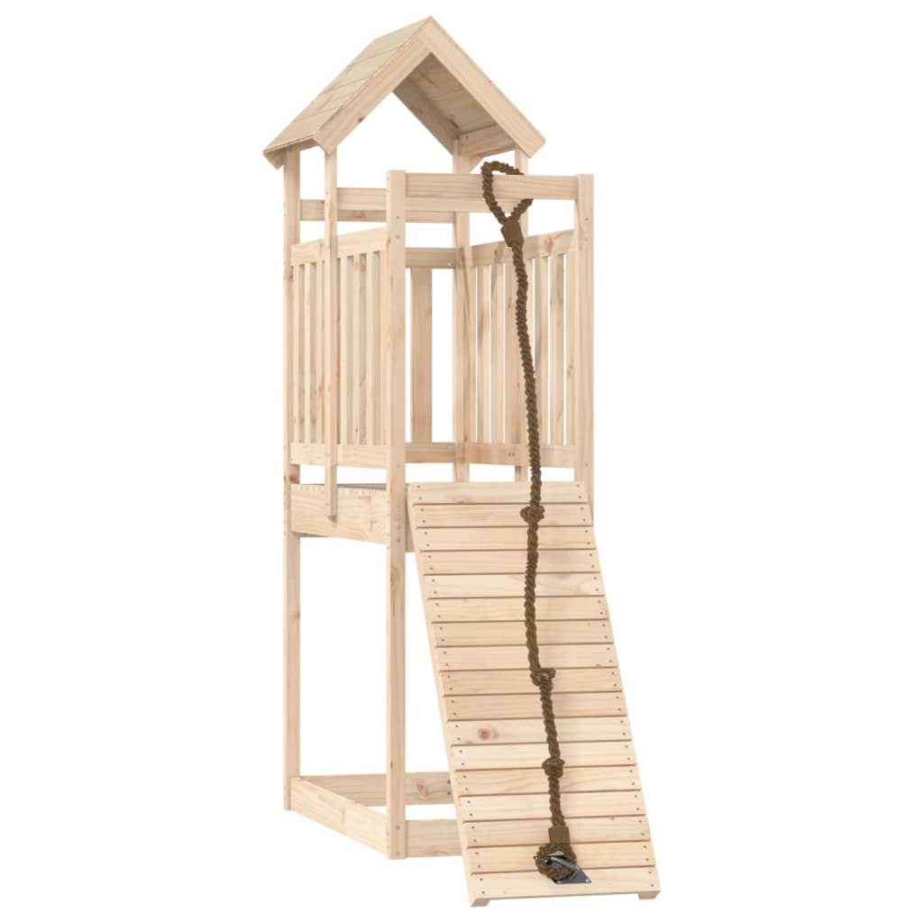 vidaXL Playhouse with Climbing Wall Solid Wood Pine